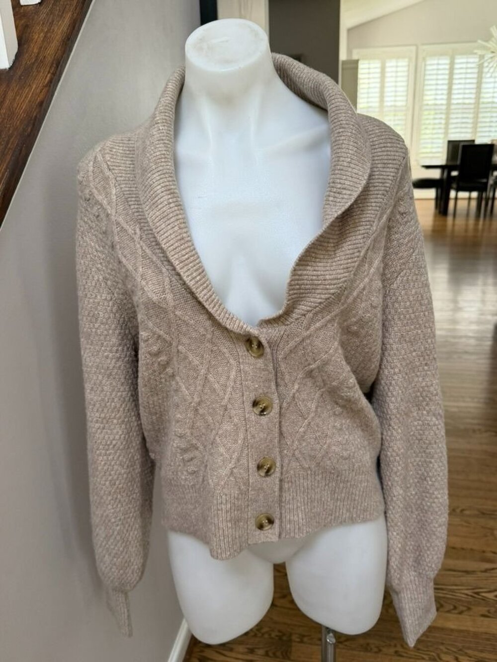Draper James Brown Cardigan Large